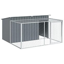 vidaXL Niche pour chien avec cour anthracite 197x194x110 cm