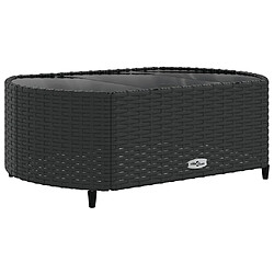 Acheter vidaXL Salon de jardin 4 pcs avec coussins noir résine tressée