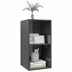 Avis Maison Chic Meuble TV scandinave mural Banc TV suspendu pour salon - Gris brillant 37x37x72 cm Aggloméré -MN86510