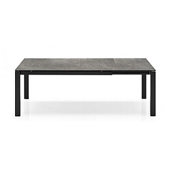 Inside 75 Table extensible 8 couverts BARON 190cm pieds métal noir plateau céramique gris