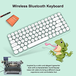 Avis Clavier sans fil Bluetooth style machine à écrire 84 touches mini clavier rond mignon, compatible avec Android Windows iOS pour la maison et le bureau rétro clavier (vert)