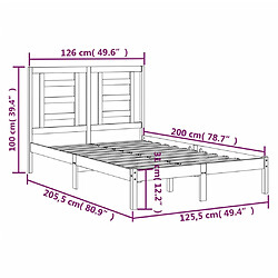 vidaXL Cadre de lit sans matelas marron miel 120x200 cm pin massif pas cher