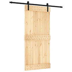 vidaXL Porte coulissante et kit de quincaillerie 95x210 cm pin massif