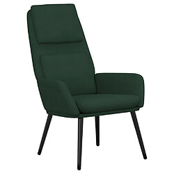 vidaXL Chaise de relaxation Vert foncé Tissu