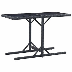 Maison Chic Table de jardin | Table d'extérieur Noir 110x53x72 cm Verre et résine tressée -GKD34115