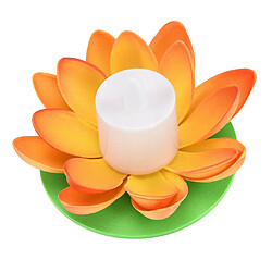 Imperméable Sans Flamme Flottant LED Lotus Lumières Piscine Décoration Orange 11.5cm pas cher