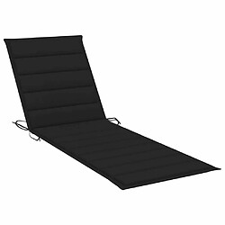 Acheter Maison Chic Chaise longue avec coussin | Bain de soleil Relax | Transat noir Bois de pin imprégné -GKD52565