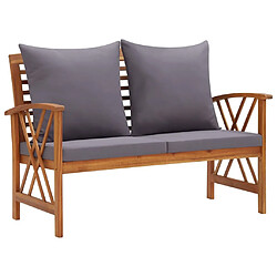 Maison Chic Banc de jardin avec coussins | Banquette de jardin | Chaise Relax 119 cm Bois solide d'acacia -MN64869