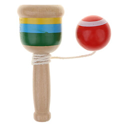 kendama en bois peint avec des jouets, une tasse, une balle, un jouet éducatif kendama rouge