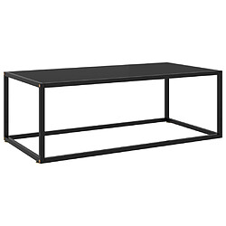 ComfortXL Table Basse Noir Avec Verre Noir 100x50x35 Cm