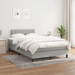 Avis Maison Chic Lit adulte- Lit + matelas,Sommier à lattes de lit et matelas gris clair 120x190 cm tissu -GKD10552