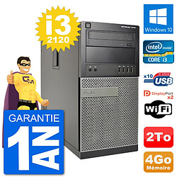 PC Tour Dell 7010 Intel Core i3-2120 RAM 4Go Disque Dur 2To Windows 10 Wifi - Occasion