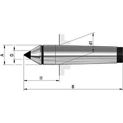 ROHM Coins durs, type 667, pointe pleine, MK : 2, A 18,0 mm, B 100 mm, D : 7 mm, d1 : 17,780 mm, l1 : 36,0 mm