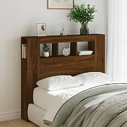 Avis Maison Chic Tête de lit scandinave à LED,meuble de chambre chêne marron 120x18,5x103,5cm bois ingénierie -MN58070