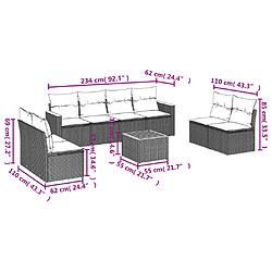 Avis Maison Chic Salon de jardin 9 pcs avec coussins | Ensemble de Table et chaises | Mobilier d'Extérieur gris résine tressée -GKD96147