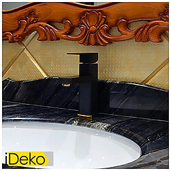 Avis iDeko® Robinet Mitigeur lavabo peinture noire contemporaine un trou poignée simple robinet d'évier salle de bains