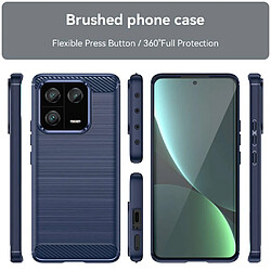 Htdmobiles Coque pour Xiaomi 13 Pro 5G - housse etui silicone gel carbone + verre trempe - BLEU FONCE