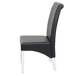 Avis Mendler 2x Chaise de salle à manger Chaise M37 ~ cuir, noir, pieds blancs