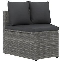 vidaXL Salon de jardin 2 pcs avec coussins Résine tressée Gris