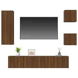 Acheter Maison Chic Ensemble de meubles TV 5 pcs | Banc TV Moderne pour salon | Meuble de Rangement - Chêne marron Bois d'ingénierie -MN30558