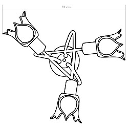 vidaXL Plafonnier et abat-jour verre transparent 3 ampoules E14 Tulipe pas cher