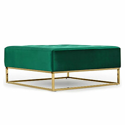 Paris Prix Pouf Carré en Velours Lakota 90cm Vert