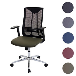 Mendler Chaise de bureau HWC-J53, chaise pivotante chaise de bureau, ergonomique similicuir ~ vert-olive