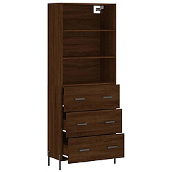 Avis vidaXL Buffet haut Chêne marron 69,5x34x180 cm Bois d'ingénierie