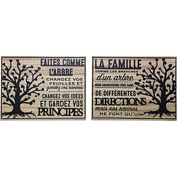 Sil Plaque décorative Arbre de vie et Famille 30 x 40 cm (Lot de 2).