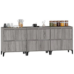 Avis vidaXL Buffets 3 pcs sonoma gris 60x35x70 cm bois d'ingénierie