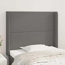 vidaXL Tête de lit avec oreilles Gris 83x16x118/128 cm Similicuir