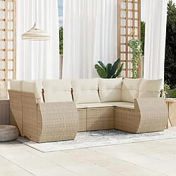 Maison Chic Salon de jardin avec coussins 6 pcs | Ensemble de Table et chaises | Mobilier d'Extérieur beige résine tressée -GKD10361