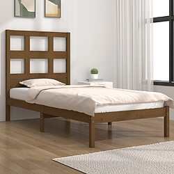 vidaXL Cadre de lit sans matelas marron miel 100x200cm bois pin massif