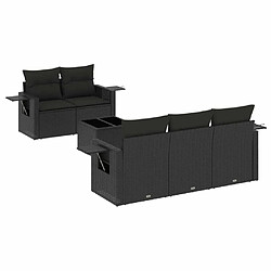 Maison Chic Salon de jardin 6 pcs avec coussins | Ensemble de Table et chaises | Mobilier d'Extérieur noir résine tressée -GKD69711