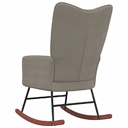 Acheter Maison Chic Chaise à bascule | Fauteuil Relax, design moderne Gris clair Velours -GKD41117