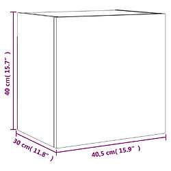 vidaXL Meubles TV muraux 2 pcs chêne fumé 40,5x30x40cm bois ingénierie pas cher