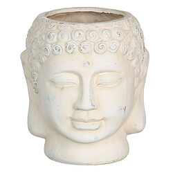 BigBuy Garden Cache-pot Crème Terre cuite Buda Oriental 14 x 14 x 15,5 cm