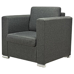 vidaXL Fauteuil gris foncé tissu