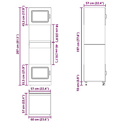 vidaXL Armoires de four 2 pcs Lucca noir bois d'ingénierie pas cher