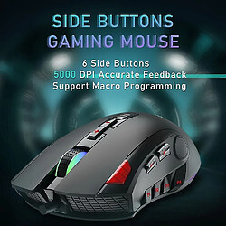 Avis Universal H512 RVB Backlight Gaming Mouse 12 Boutons Programmation 5000 DPI OPTICE USB WIRED MONDE avec feu