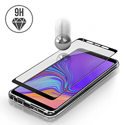 Avizar Coque Samsung Galaxy A9 2018 Silicone + Film Verre Trempé écran - Contour noir pas cher