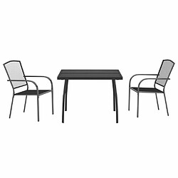 Avis Salle à manger de jardin 3 pcs,Table et chaise à dîner anthracite acier -MN96031