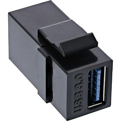 InLine USB 3.1 Keystone Snap-In Einsatz - USB-A Buchse / Buchse - schwarz (76202L) pas cher