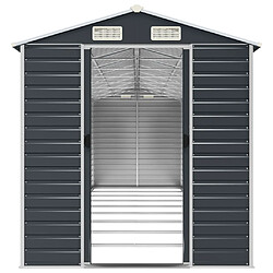 Avis Helloshop26 Abri de jardin cabane cabanon maison de stockage remise extérieur hangar outils robuste 191 x 810 x 198 cm acier galvanisé anthracite 02_0022191