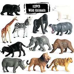 Universal 12pcs/set Animaux Action Modèle Numérique Jouets pour enfants Reconnaissance Jouets éducatifs Collection de cadeaux | Action People(Coloré)