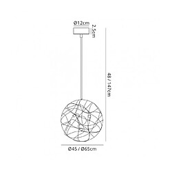 Avis Luminaire Center Suspension Cassidy Argent 6 ampoules 48cm