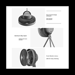 Ventilateur de Camping Portable Rechargeable Multi Mini Ventilateur USB Ventilateur De Plafond De Camping En Plein Air Trépied Léger Ventilateur De Bureau Debout Gris pas cher