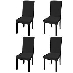 vidaXL Housse de chaise droite extensible 4 pcs noir