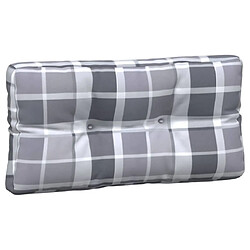 Maison Chic Lot de 3 Coussins Confort,Coussins de palette motif à carreaux gris tissu -GKD78740 pas cher