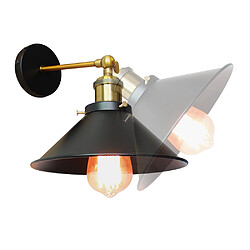 Avis Stoex Lot de 2 Rétro Plafonnier Industriel Métal Style Parapluie Chapeau 22cm Suspension Luminaire, Lampe Applique Murale Eclairage E27 pour Cuisine Salle à manger Salon Chambre Noir